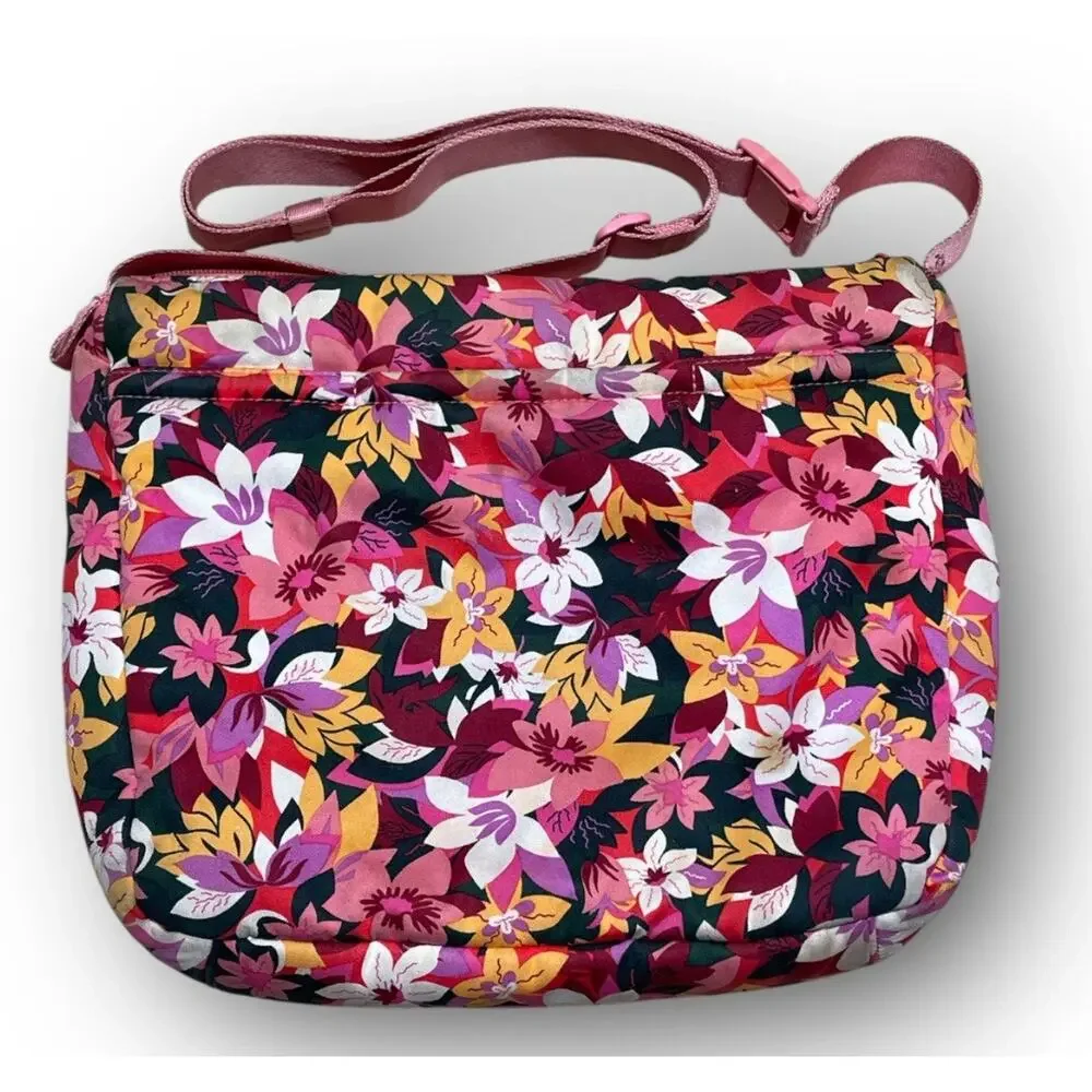 Vera Bradley Utility‎ Crossbody Bag in Cotton Rose Floral 11x10” Needs Cleaning